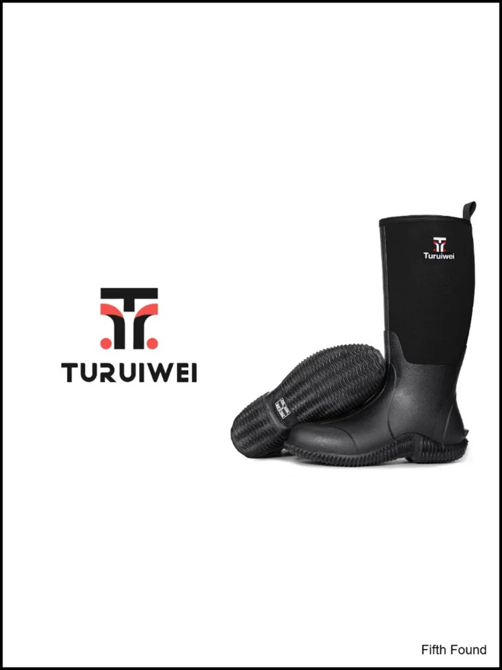 Waterproof Men's Rubber Rain Boots with Steel Shank, Neoprene Insulated Work